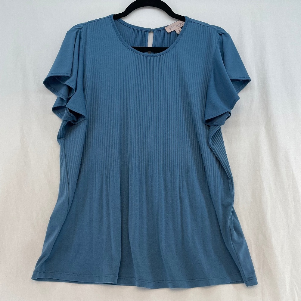 Philosophy Republic Clothing Short Sleeve Top Blue Women’s Size Large